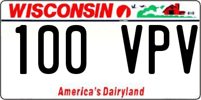 WI license plate 100VPV