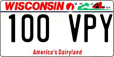 WI license plate 100VPY