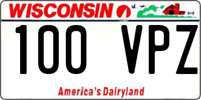 WI license plate 100VPZ