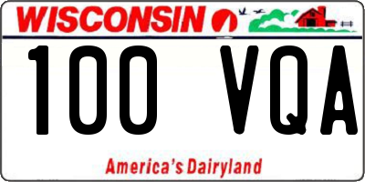 WI license plate 100VQA