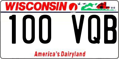 WI license plate 100VQB