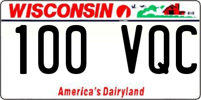 WI license plate 100VQC