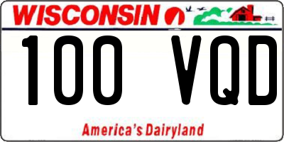 WI license plate 100VQD
