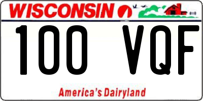 WI license plate 100VQF