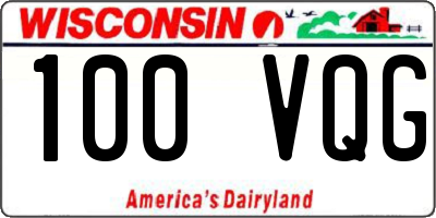 WI license plate 100VQG