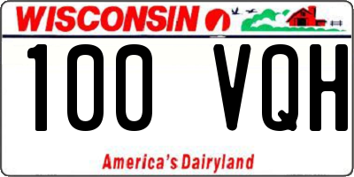 WI license plate 100VQH