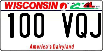 WI license plate 100VQJ