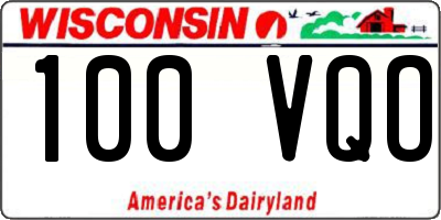 WI license plate 100VQO