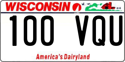 WI license plate 100VQU