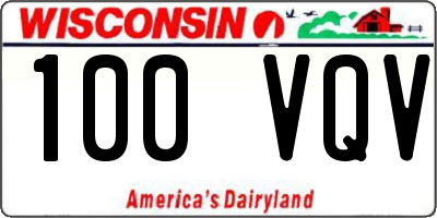 WI license plate 100VQV