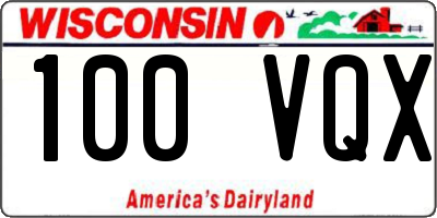 WI license plate 100VQX