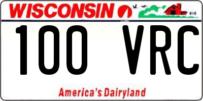WI license plate 100VRC