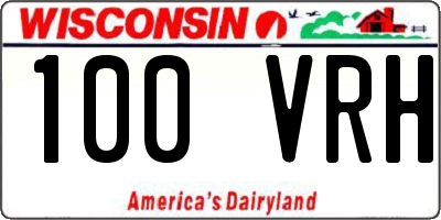 WI license plate 100VRH