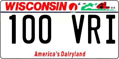 WI license plate 100VRI