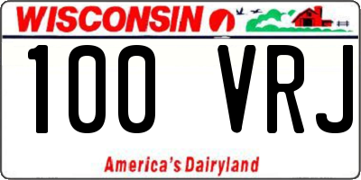 WI license plate 100VRJ