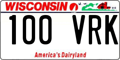 WI license plate 100VRK