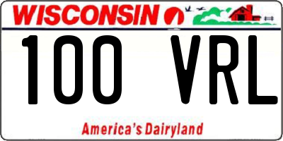 WI license plate 100VRL