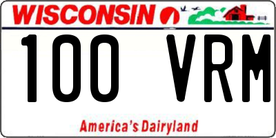 WI license plate 100VRM