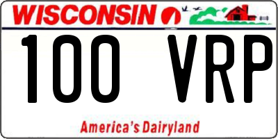 WI license plate 100VRP