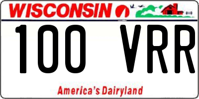 WI license plate 100VRR