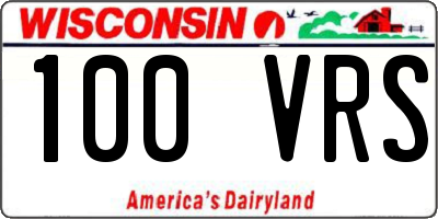 WI license plate 100VRS