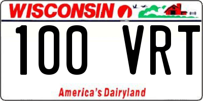 WI license plate 100VRT