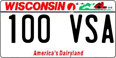 WI license plate 100VSA