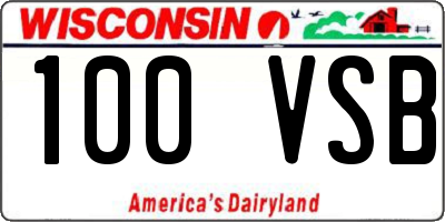 WI license plate 100VSB