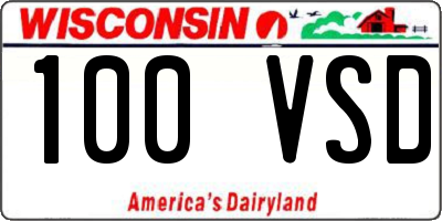 WI license plate 100VSD