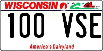 WI license plate 100VSE