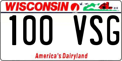 WI license plate 100VSG