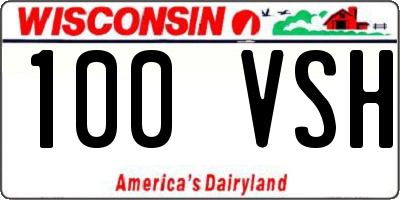 WI license plate 100VSH