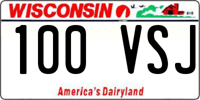 WI license plate 100VSJ