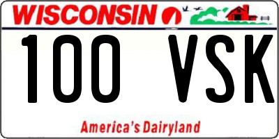 WI license plate 100VSK