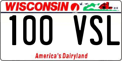 WI license plate 100VSL