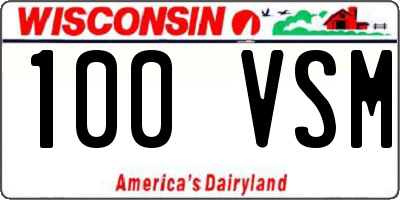 WI license plate 100VSM