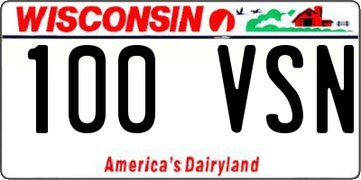 WI license plate 100VSN