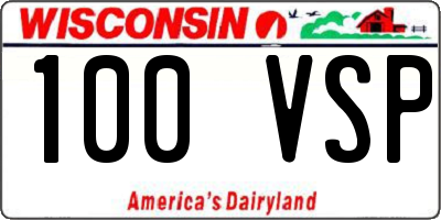 WI license plate 100VSP