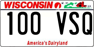 WI license plate 100VSQ