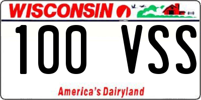 WI license plate 100VSS