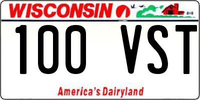 WI license plate 100VST