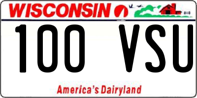 WI license plate 100VSU