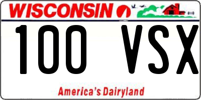 WI license plate 100VSX