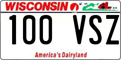 WI license plate 100VSZ