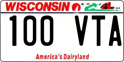 WI license plate 100VTA