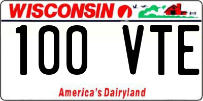 WI license plate 100VTE