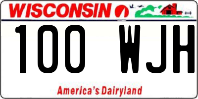 WI license plate 100WJH