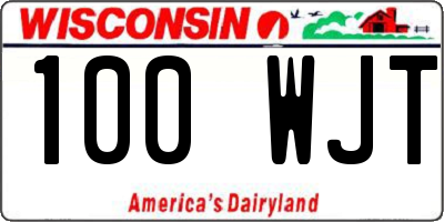 WI license plate 100WJT