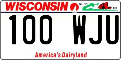 WI license plate 100WJU