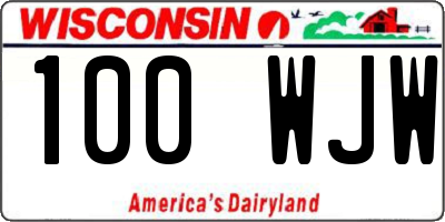 WI license plate 100WJW